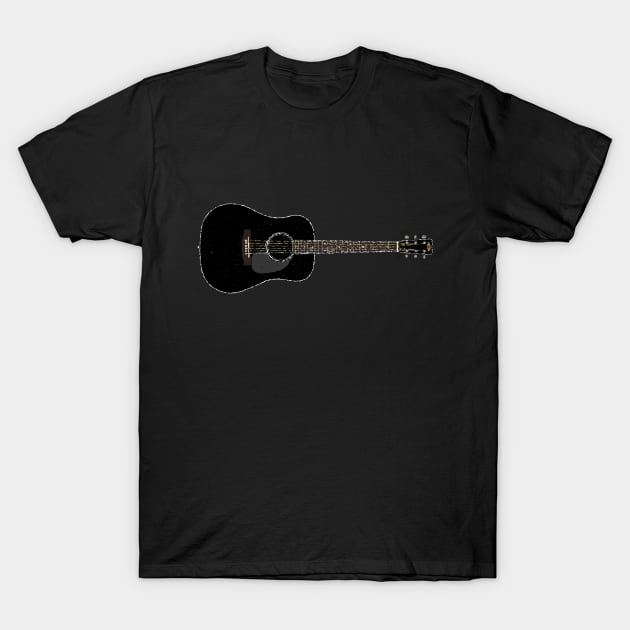 Johnny Cash "Man In Black" Martin D35 Guitar T-Shirt by Daniel Cash Guitar